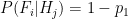 P(F_i | H_j) = 1 - p_1